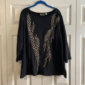 🔥 3 for $15 -Bob Mackie Embroidered Top